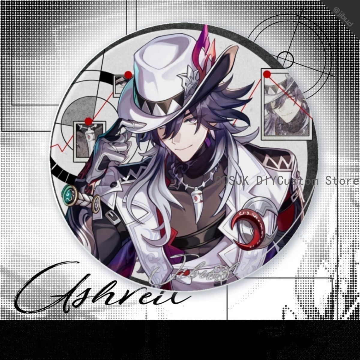 Acrylic Cosplay Prop - Game Ashveil Badge Anime Honkai：Star Rail