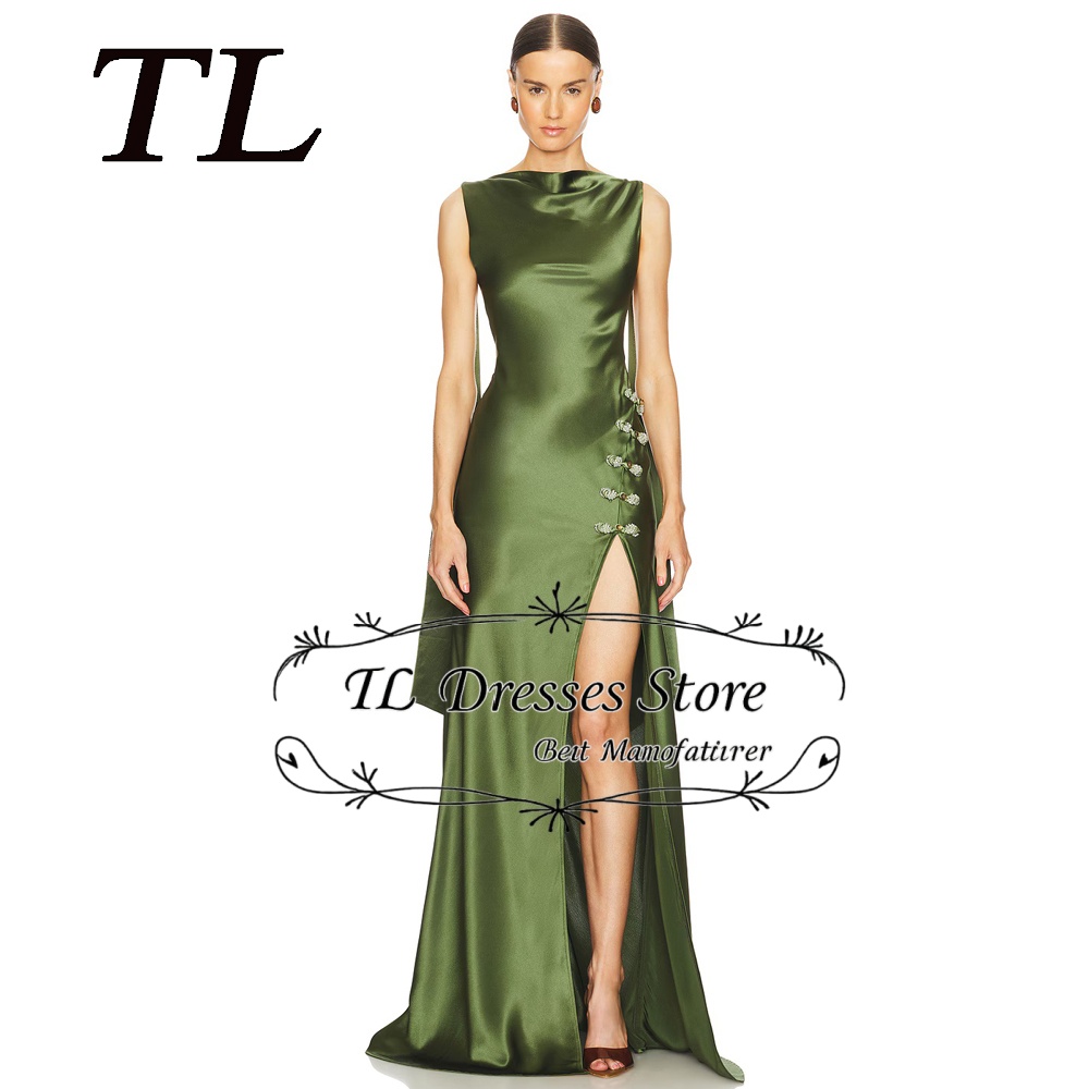 Briar Cosplay Prop - TL Green Satin Evening Dresses Wedding